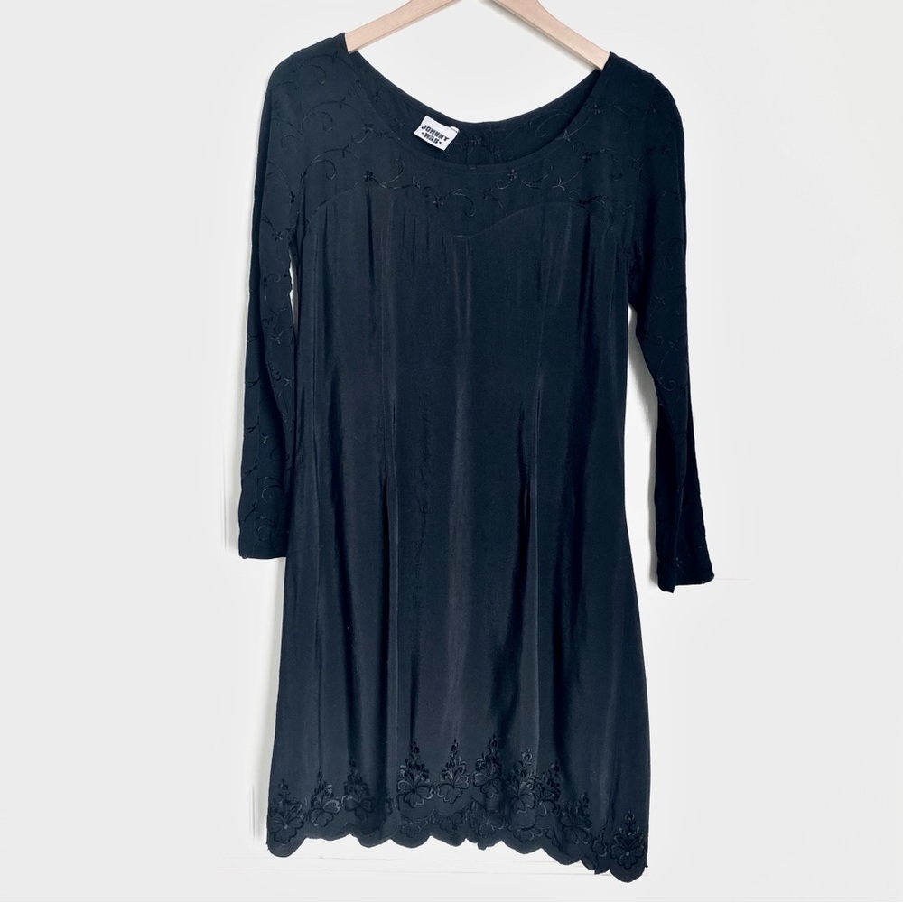 JOHNNY WAS Black Embroidered Tunic Dress XS/ Small